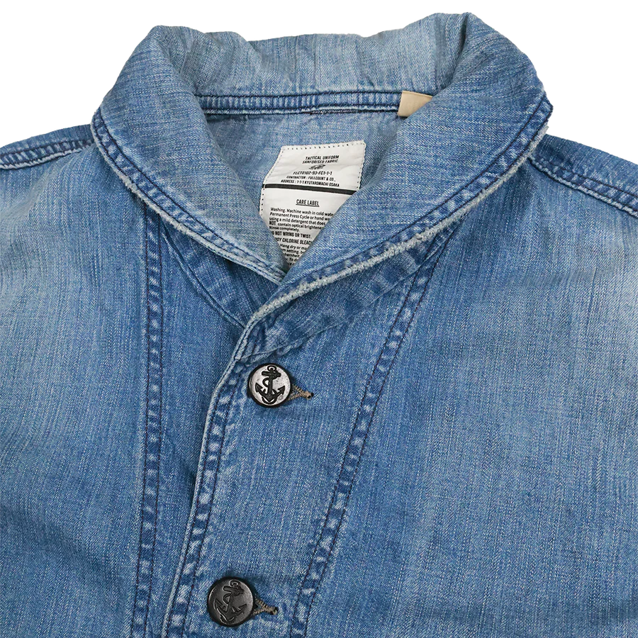 2052HW-1 USN Shawl Collar Denim Coverall HW Master Of Reality Indigo - INDIGO