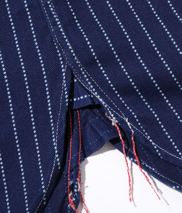 SC25551 SUGAR CANE FICTION ROMANCE 8.5OZ. WABASH STRIPE WORK SHIRT - INDIGO WABASH