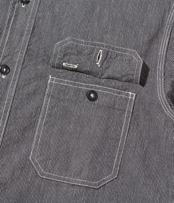 SC25511 JEAN CORD WORK SHIRT (LONG SLEEVE) - BLACK