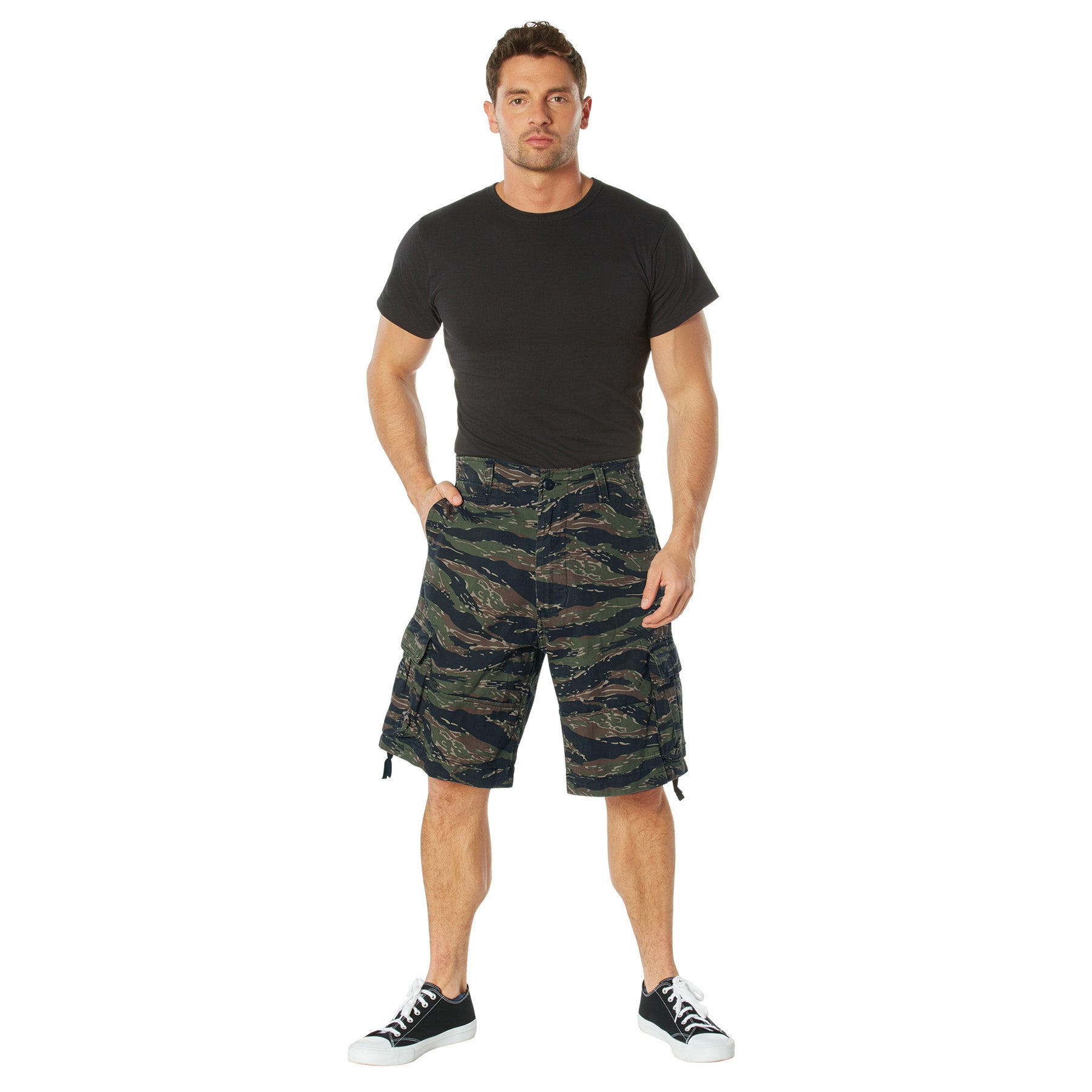 Vintage Utility Cargo Shorts - TIGER STRIPE CAMO