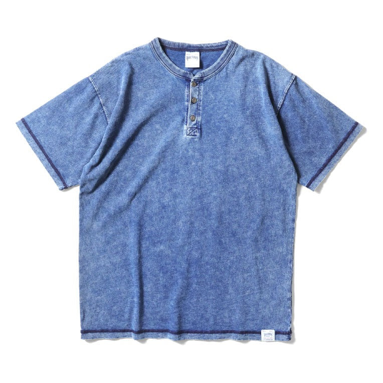22287 INDIGO H/N TEE S/S - INDIGO VINTAGE WASH