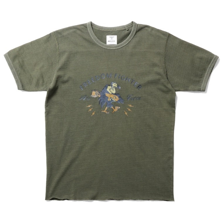22293 MESH C/N PRINT TEE S/S (FREEDOM FIGHTER) - OLIVE DRAB