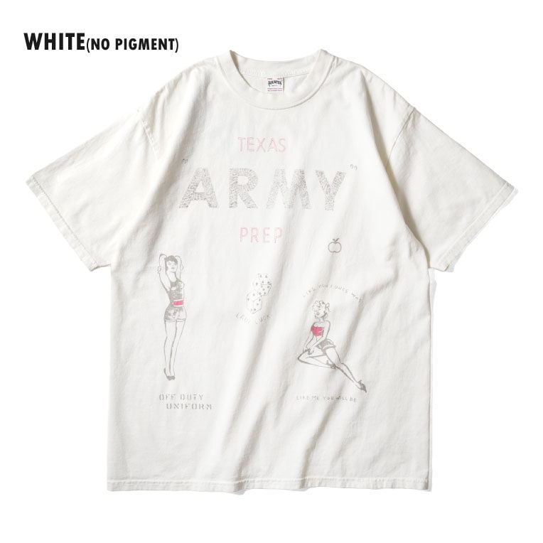 22423 PIGMENT PRINT TEE (ARMY) - WHITE
