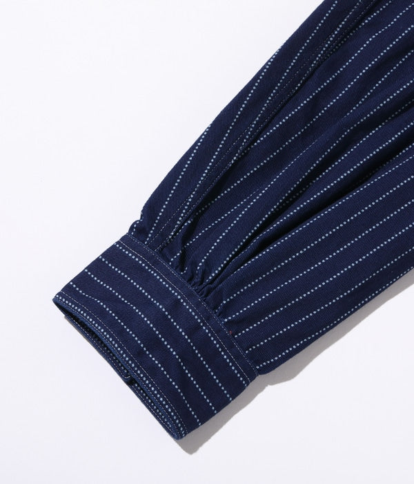 SC25551 SUGAR CANE FICTION ROMANCE 8.5OZ. WABASH STRIPE WORK SHIRT - INDIGO WABASH