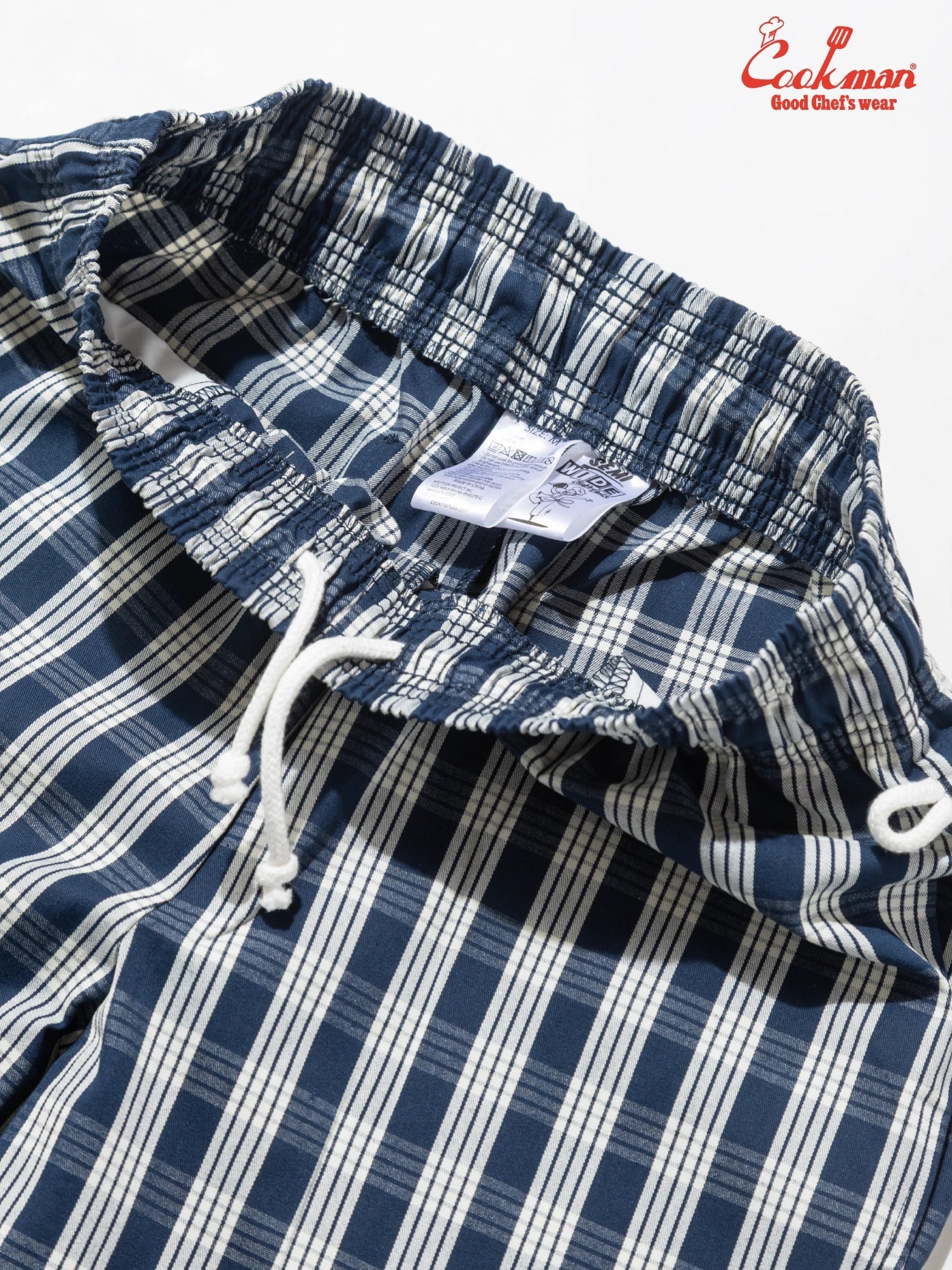CHEF PANTS SEMIWIDE PALAKA CHECK - NAVY