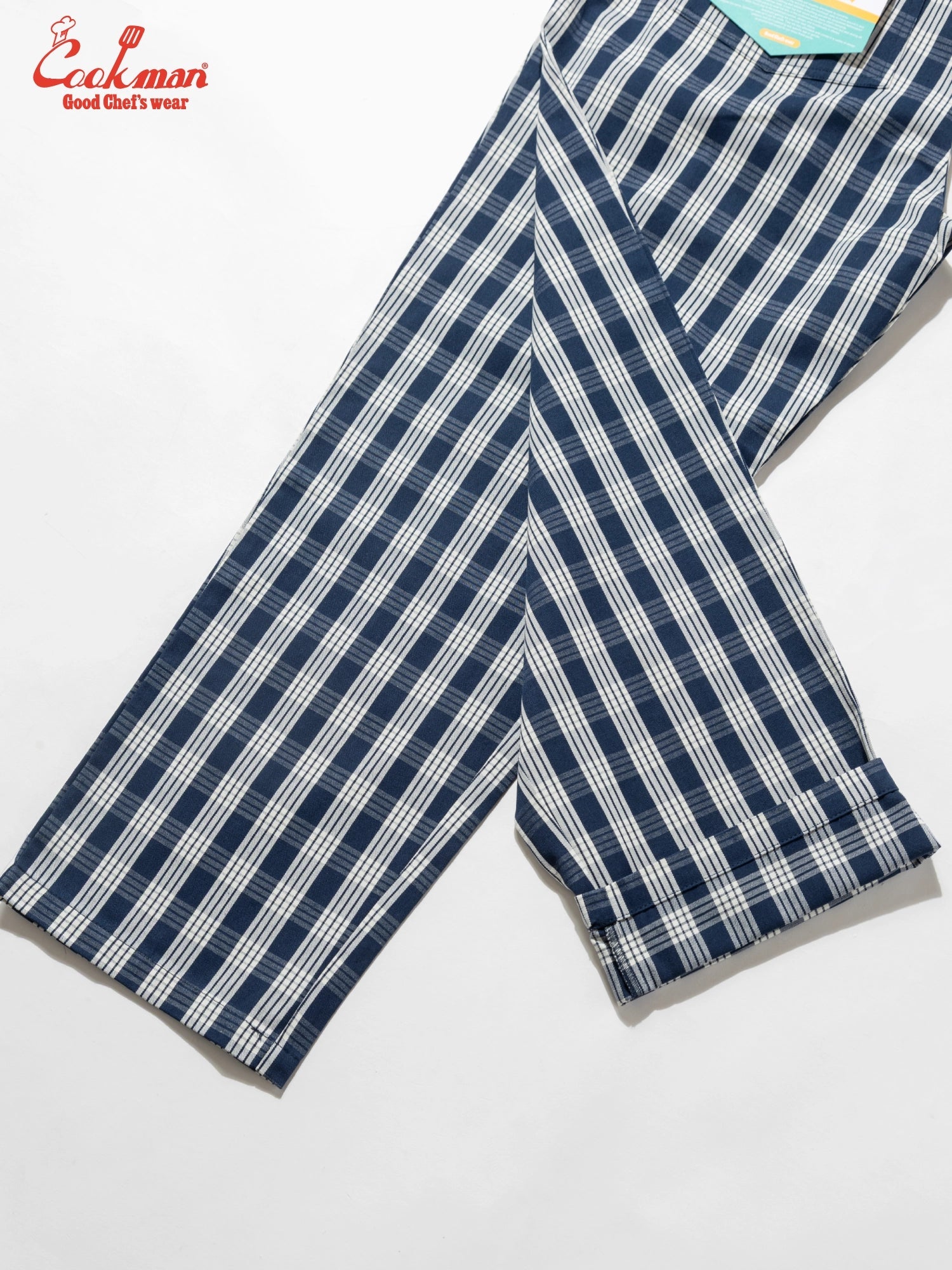 CHEF PANTS SEMIWIDE PALAKA CHECK - NAVY