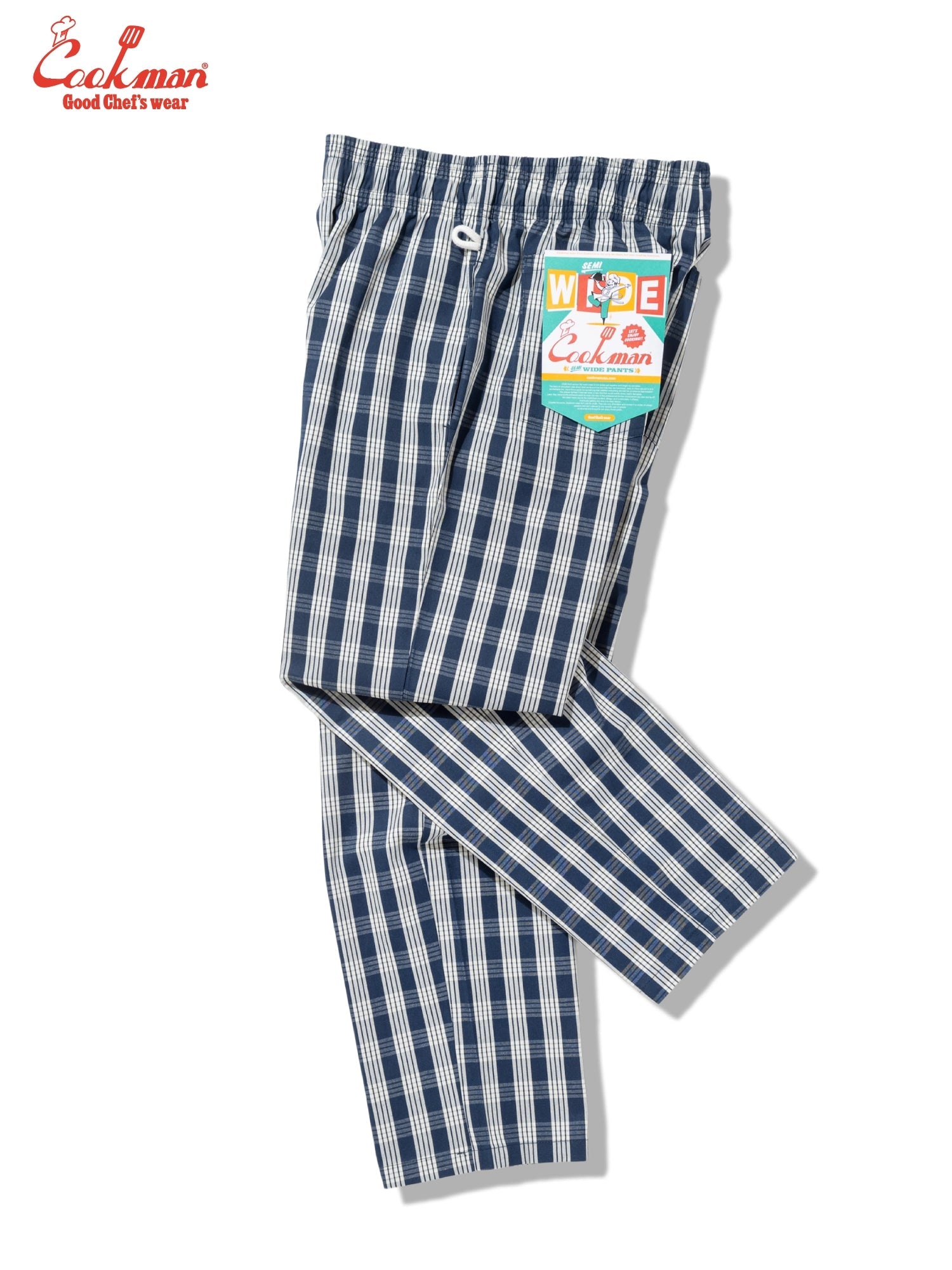 CHEF PANTS SEMIWIDE PALAKA CHECK - NAVY