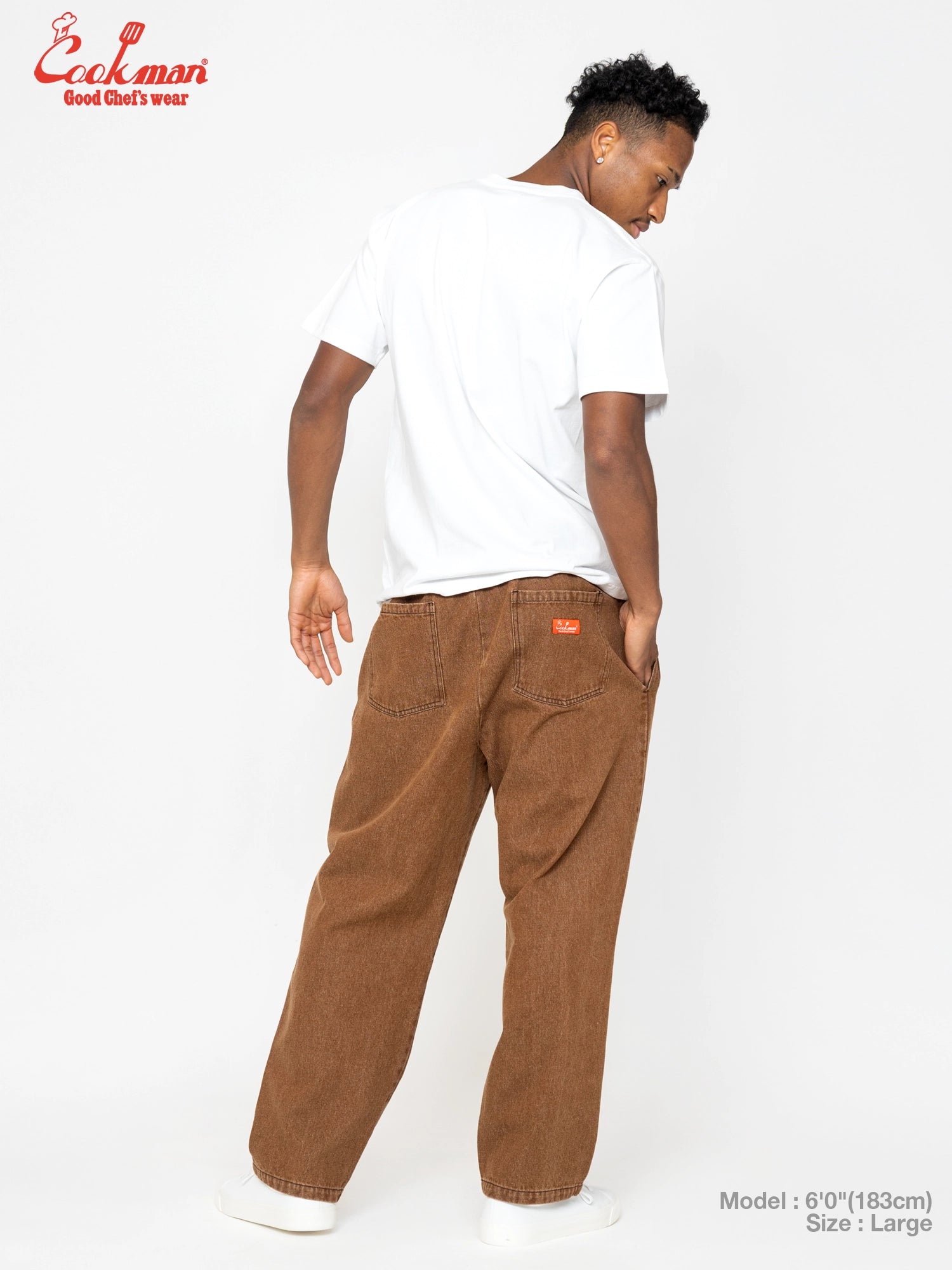 CHEF PANTS SEMIWIDE DENIM - BROWN