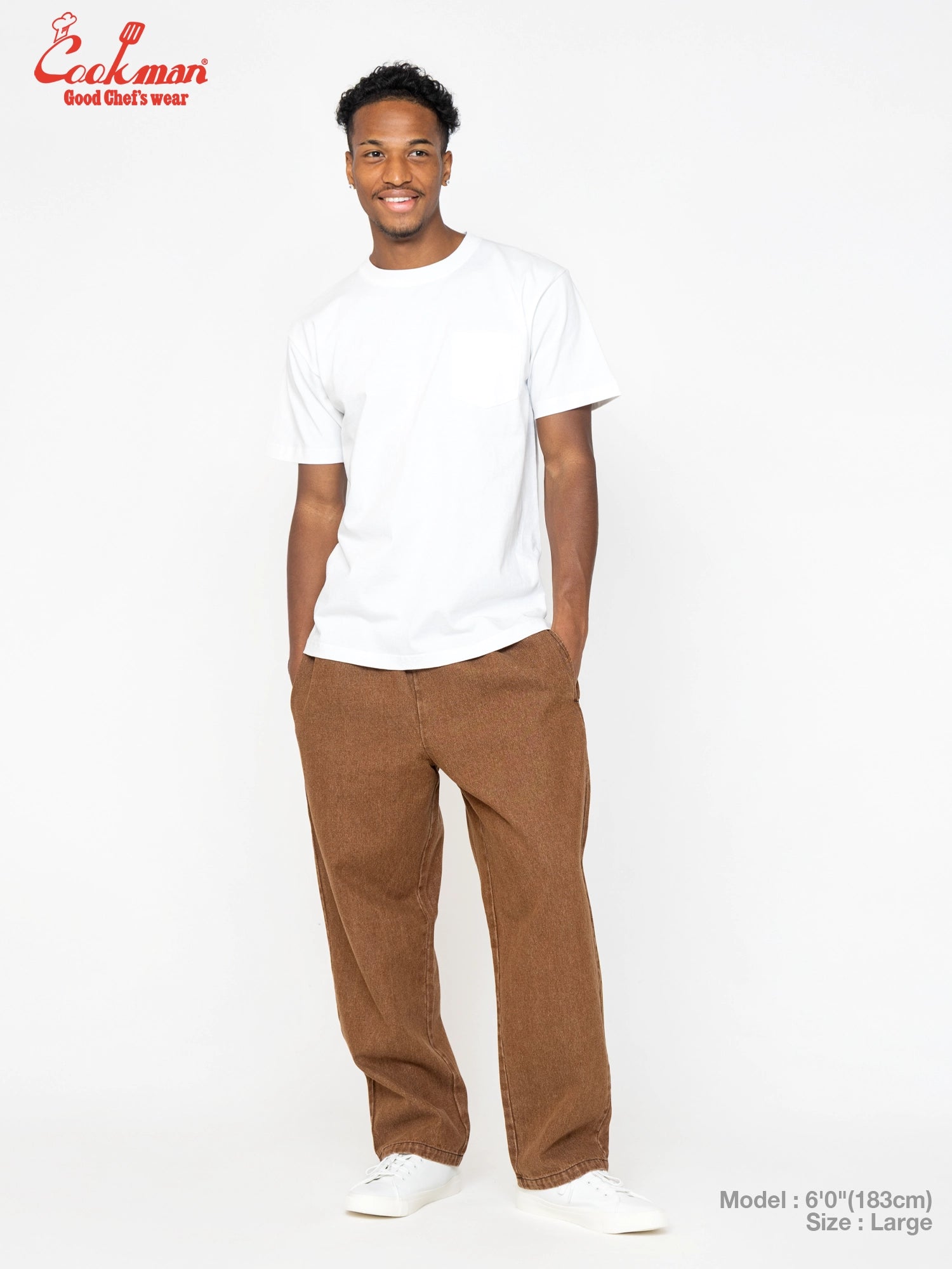 CHEF PANTS SEMIWIDE DENIM - BROWN