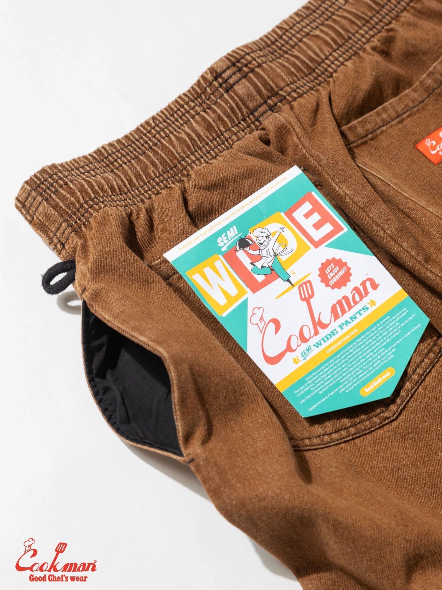 CHEF PANTS SEMIWIDE DENIM - BROWN
