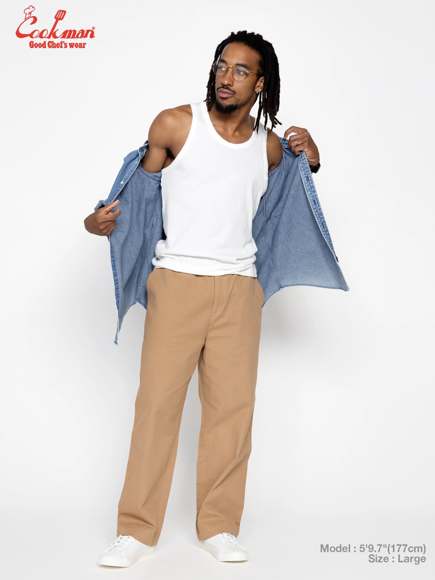 HERITAGE WIDE PANTS HEAVY TWILL - BEIGE