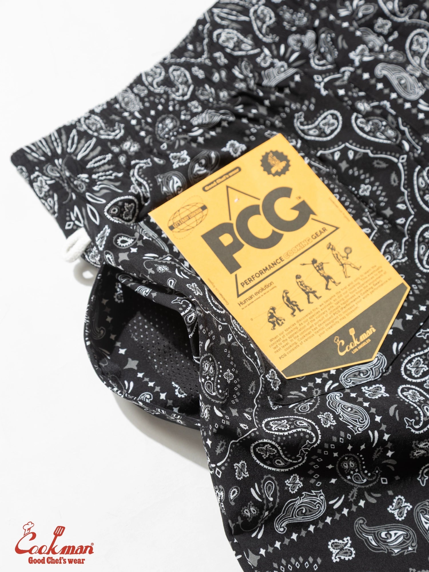 CHEF SHORT PANTS LIGHT PAISLEY - BLACK