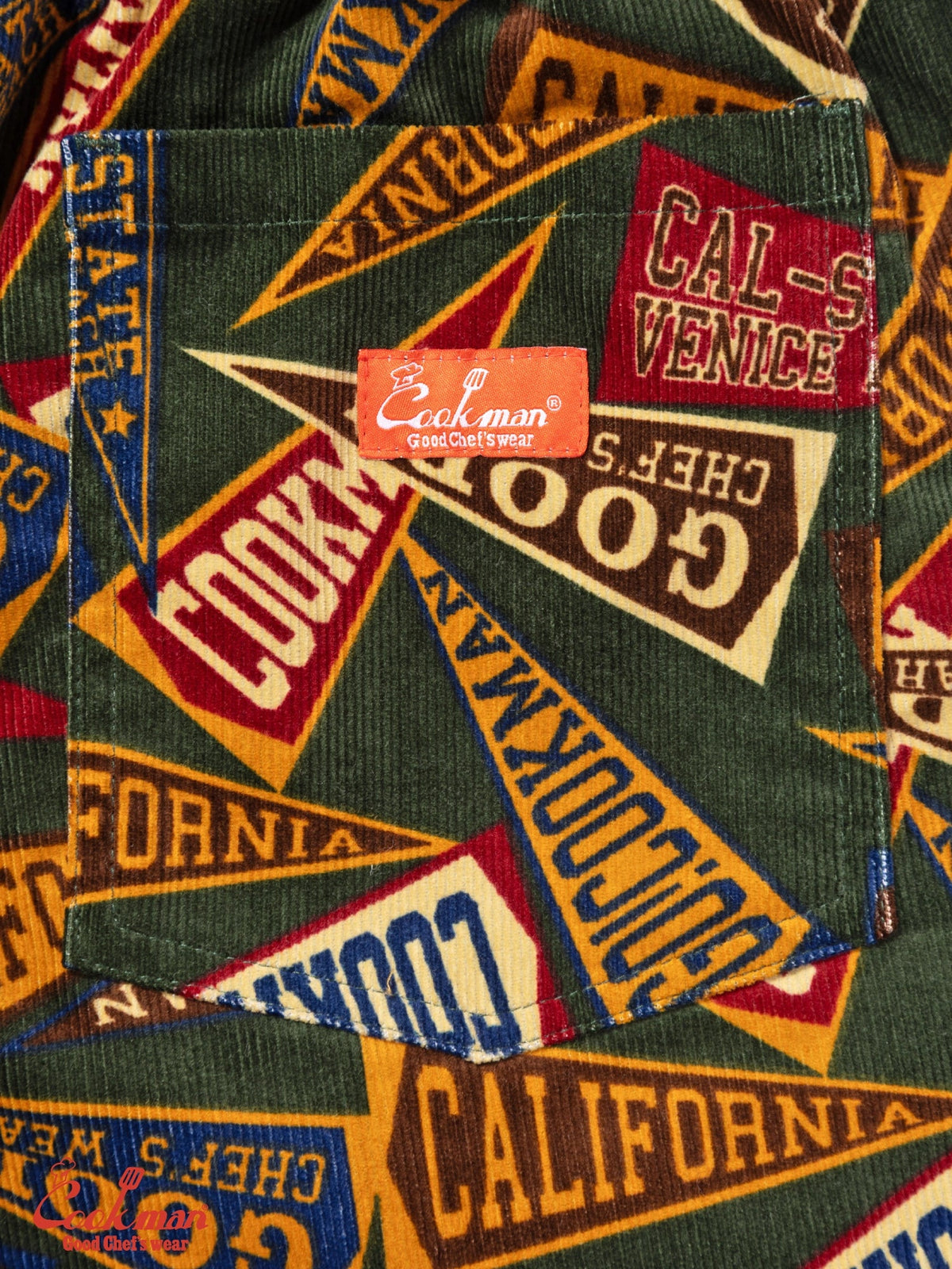 CHEF PANTS SEMIWIDE CORDUROY - PENNANT GREEN