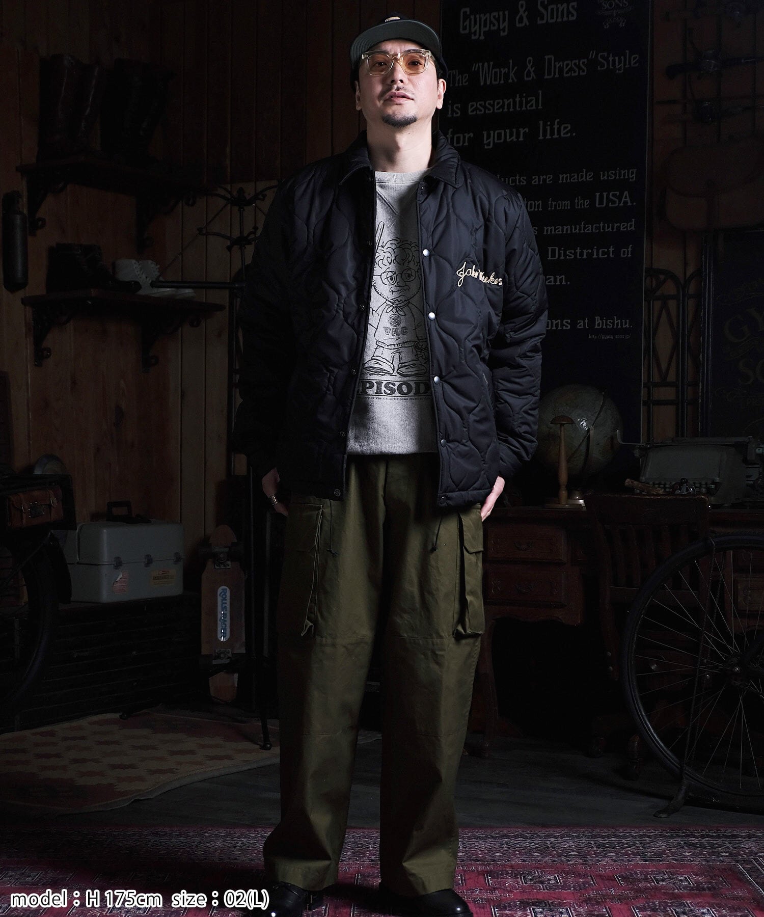 GS2529973 VMC QUILTED COACH JACKET - BLACK