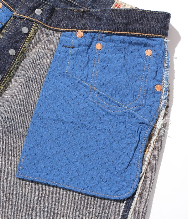 SC40301 14OZ RYUKYU MIXED INDIGO ONE WASH - INDIGO