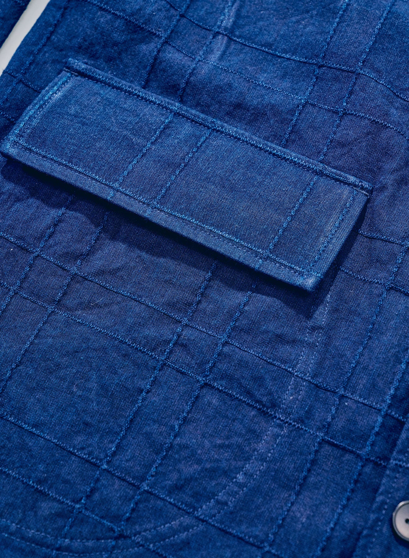 SJSJK26-ARS (Indigo Sashiko Lattice Dobby Jacket) - BLUE