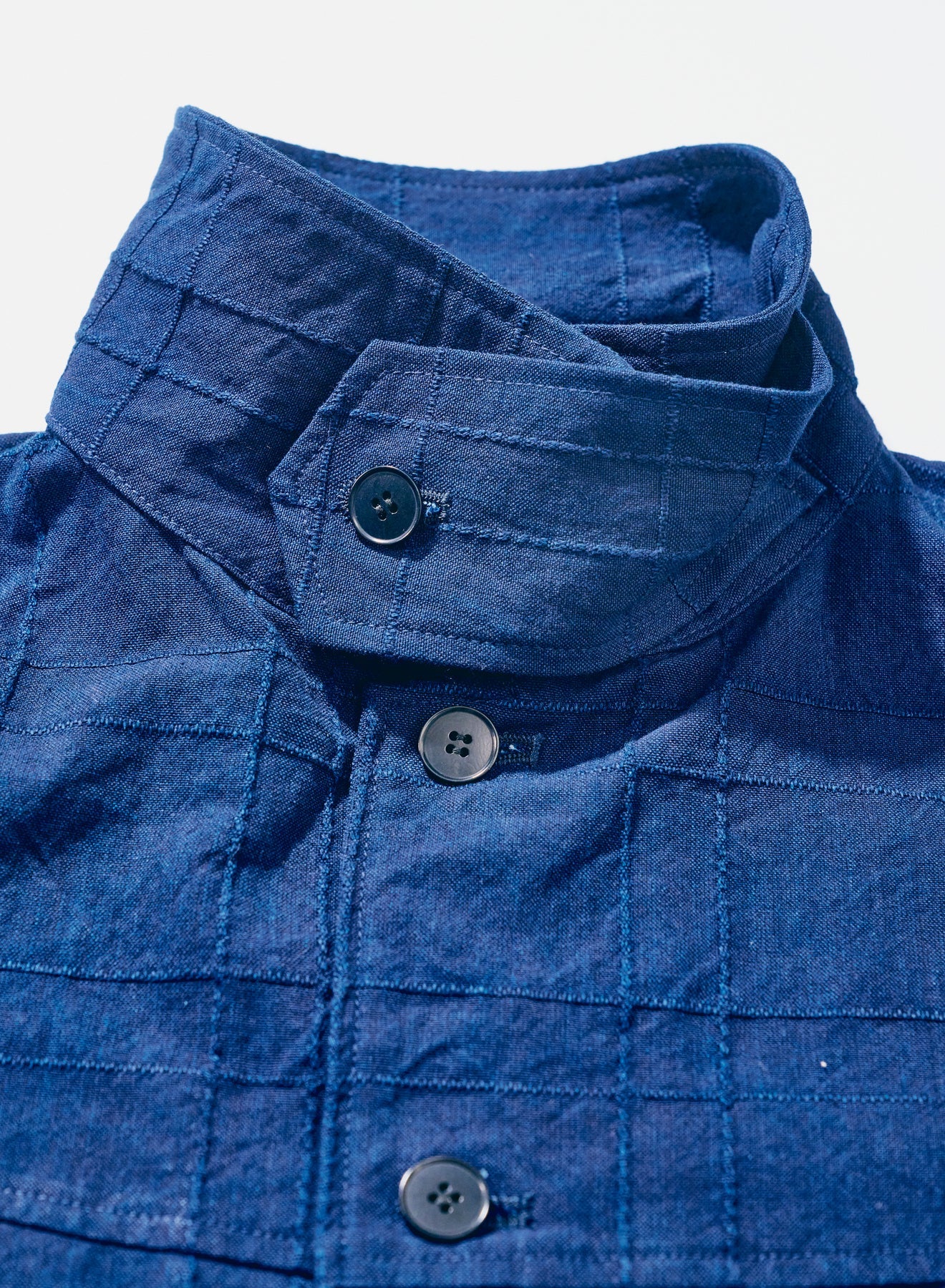 SJSJK26-ARS (Indigo Sashiko Lattice Dobby Jacket) - BLUE