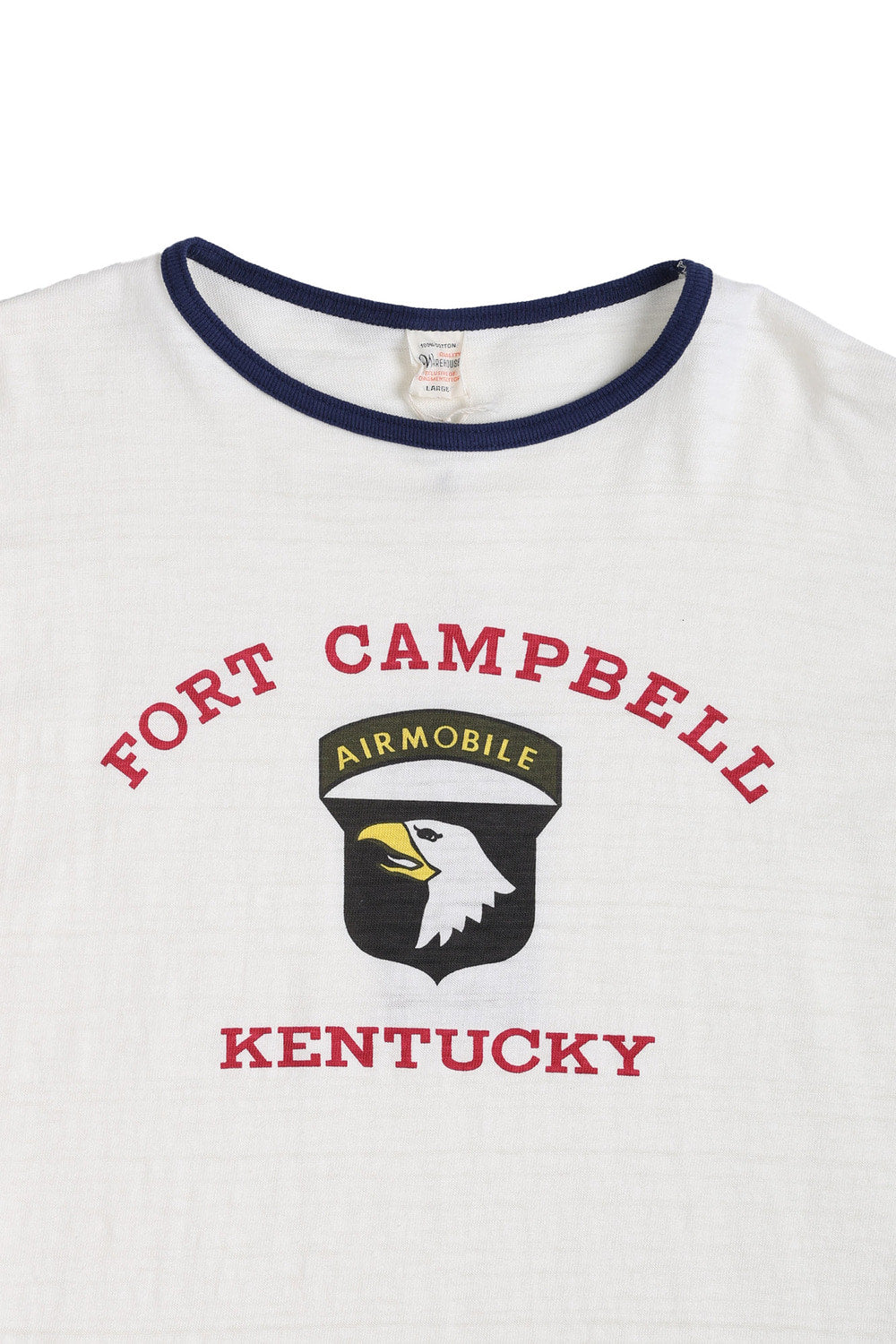 4059 RINGER TEE FORT CAMPBELL - CREAM/NAVY