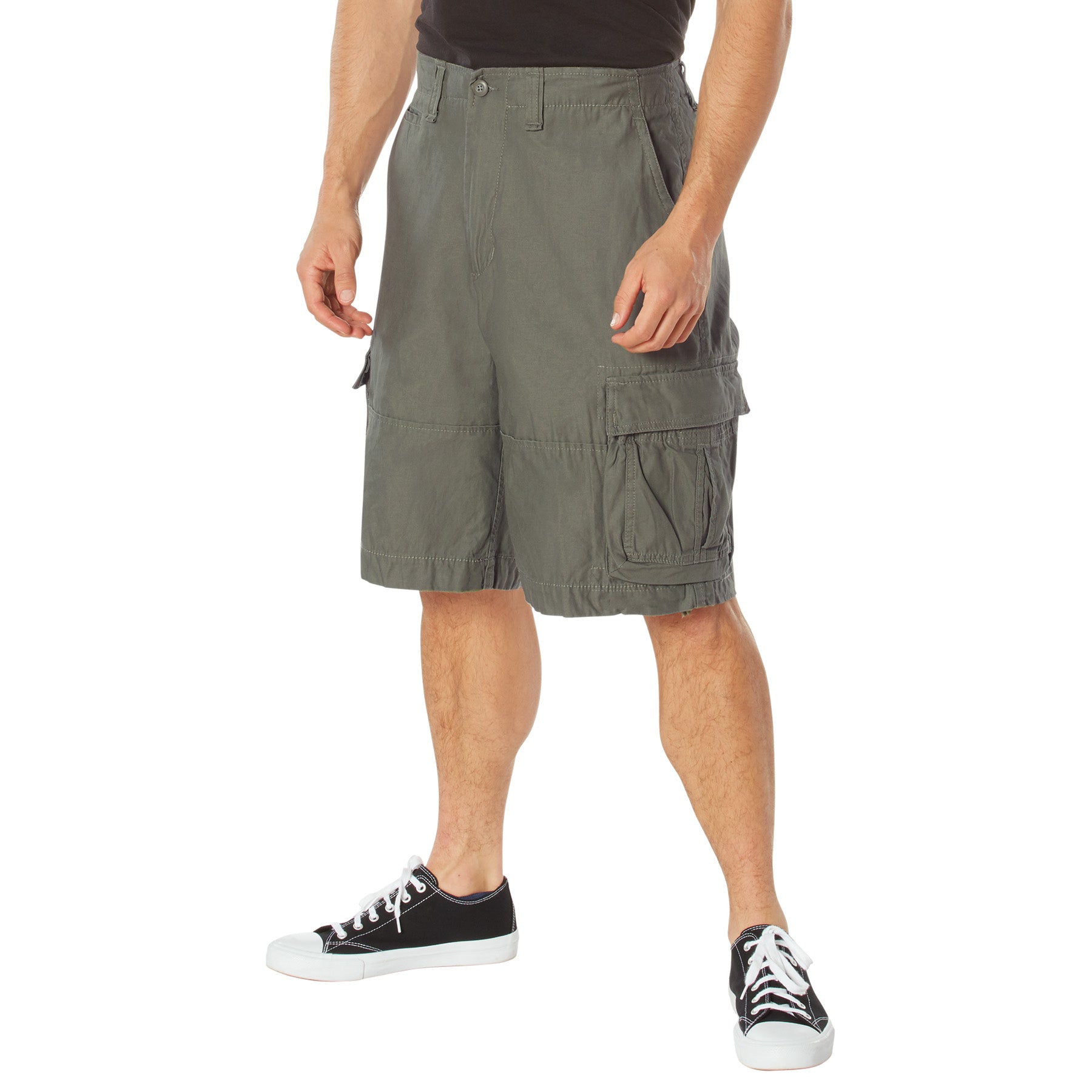 Vintage Utility Cargo Shorts - OLIVE DRAB