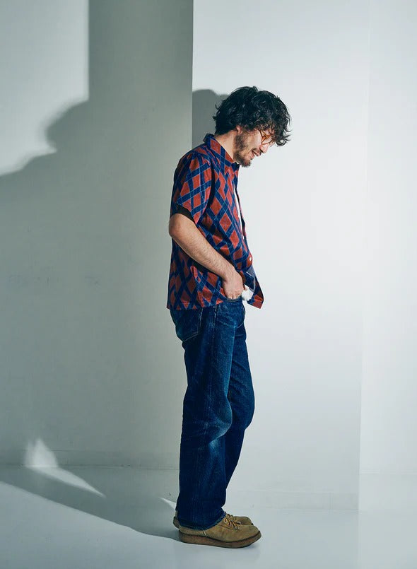 HSA25-01 "NARAHIRA" SNAKE PATTERN SHIRT - RED