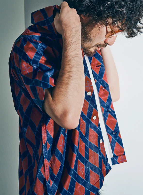 HSA25-01 "NARAHIRA" SNAKE PATTERN SHIRT - RED