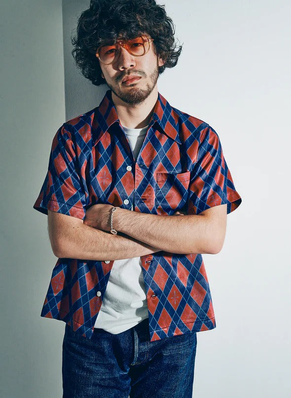 HSA25-01 "NARAHIRA" SNAKE PATTERN SHIRT - RED