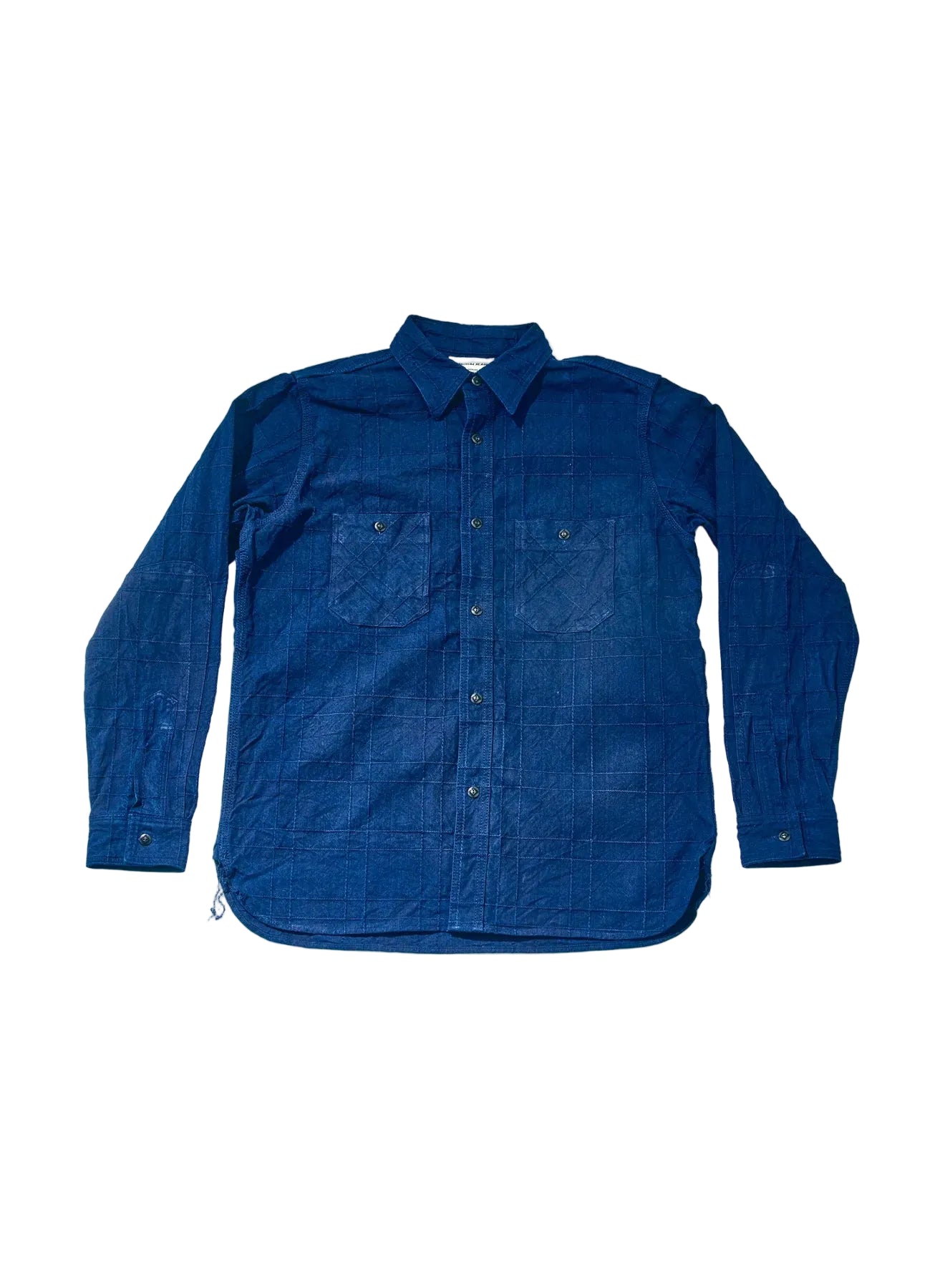 SSS26-ARSW Indigo Sashiko Lattice Dobby Work Shirt - BLUE
