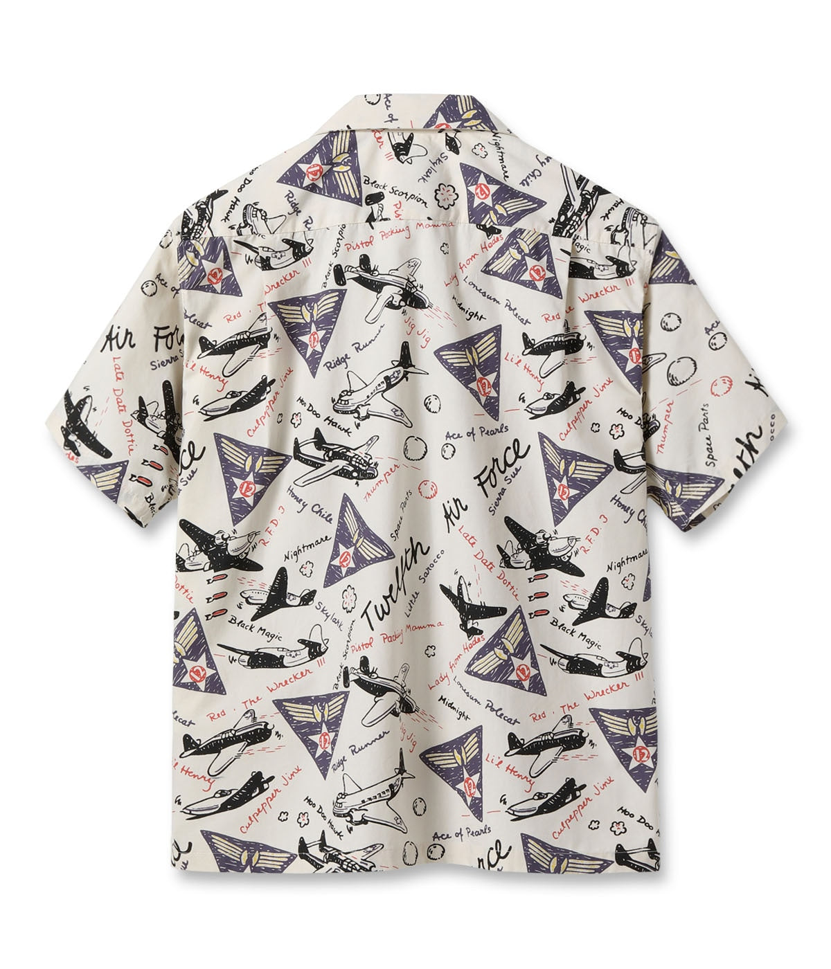 BR39323 TWELFTH AIR FORCE PRINT SHIRT - OFF WHITE