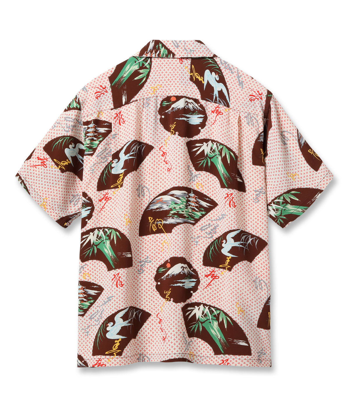 SS39418 RAYON HAWAIIAN SHIRT “JAPANESE TRADITION” - BROWN
