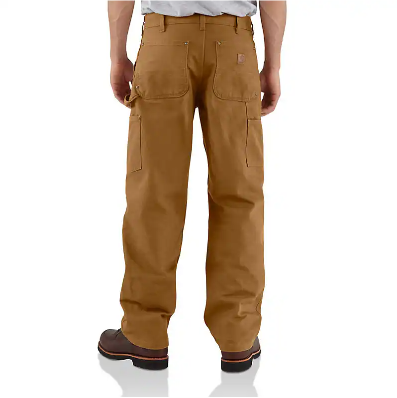 LOOSE STRAIGHT WASHED DUCK DOUBLE-FRONT DUNGAREE WORK PANTS - CARHARTT BROWN
