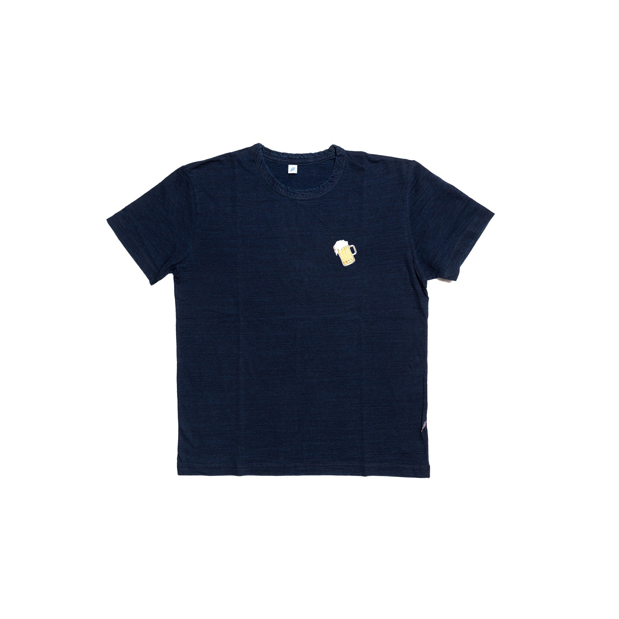5406-2 SUMMER EMBROIDERED INDIGO TEE S/S - BEER