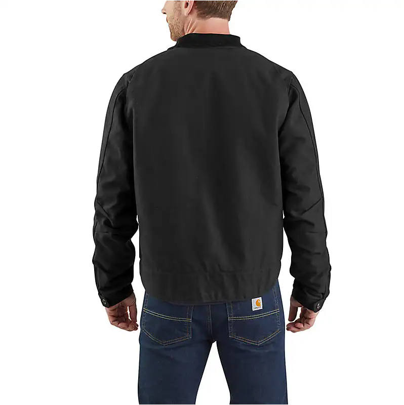 MEN'S BLANKET-LINED DETROIT JACKET-RELAXED FIT-DUCK-1 WARM RATING - BLACK
