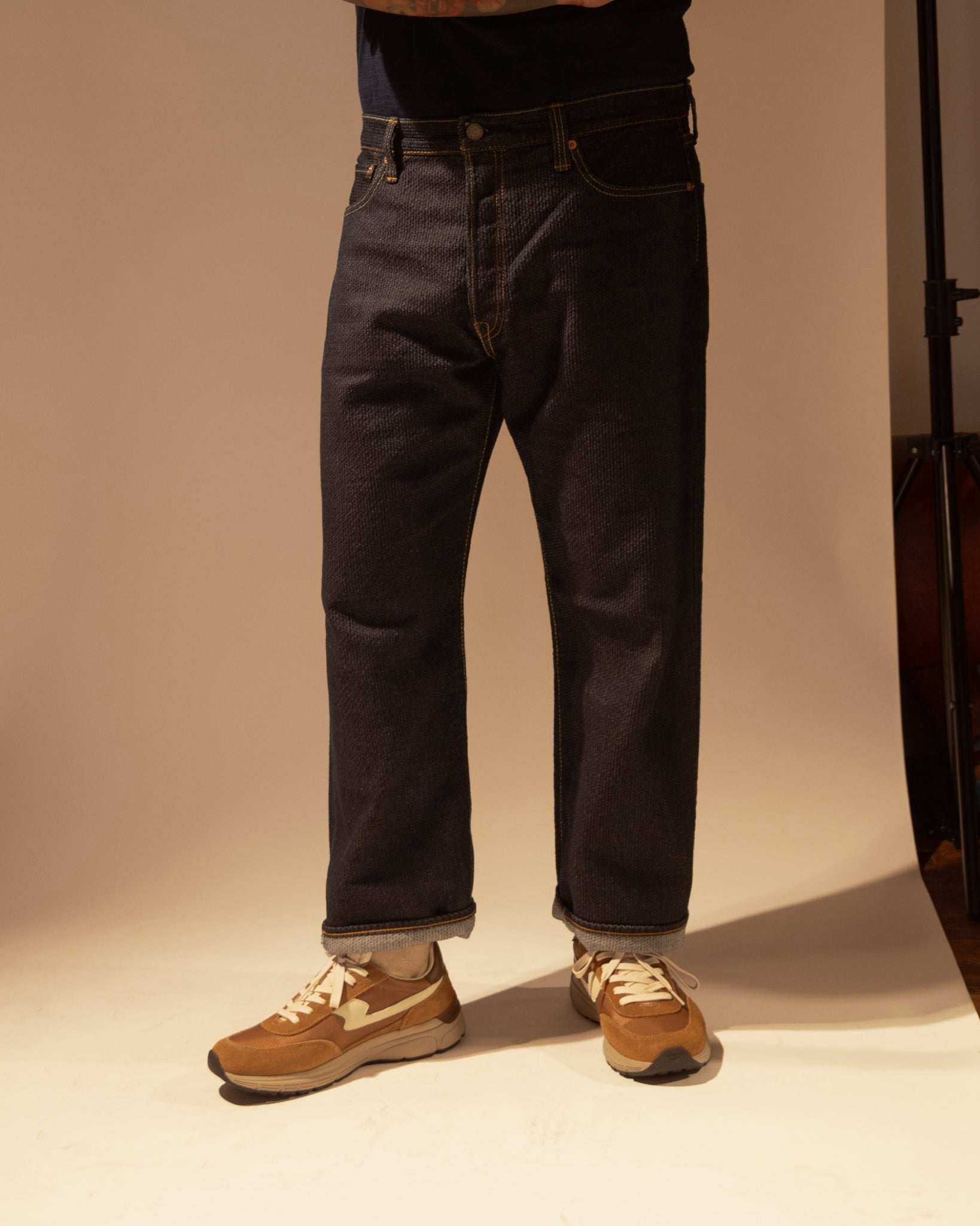 1170-1-ID SASHIKO PANTS LOOSE FIT - INDIGO X INDIGO
