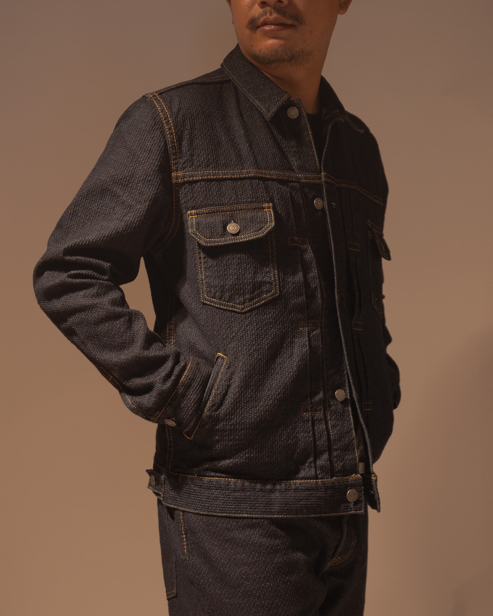 6117-ID SASHIKO TYPE 2 JACKET - INDIGO X INDIGO