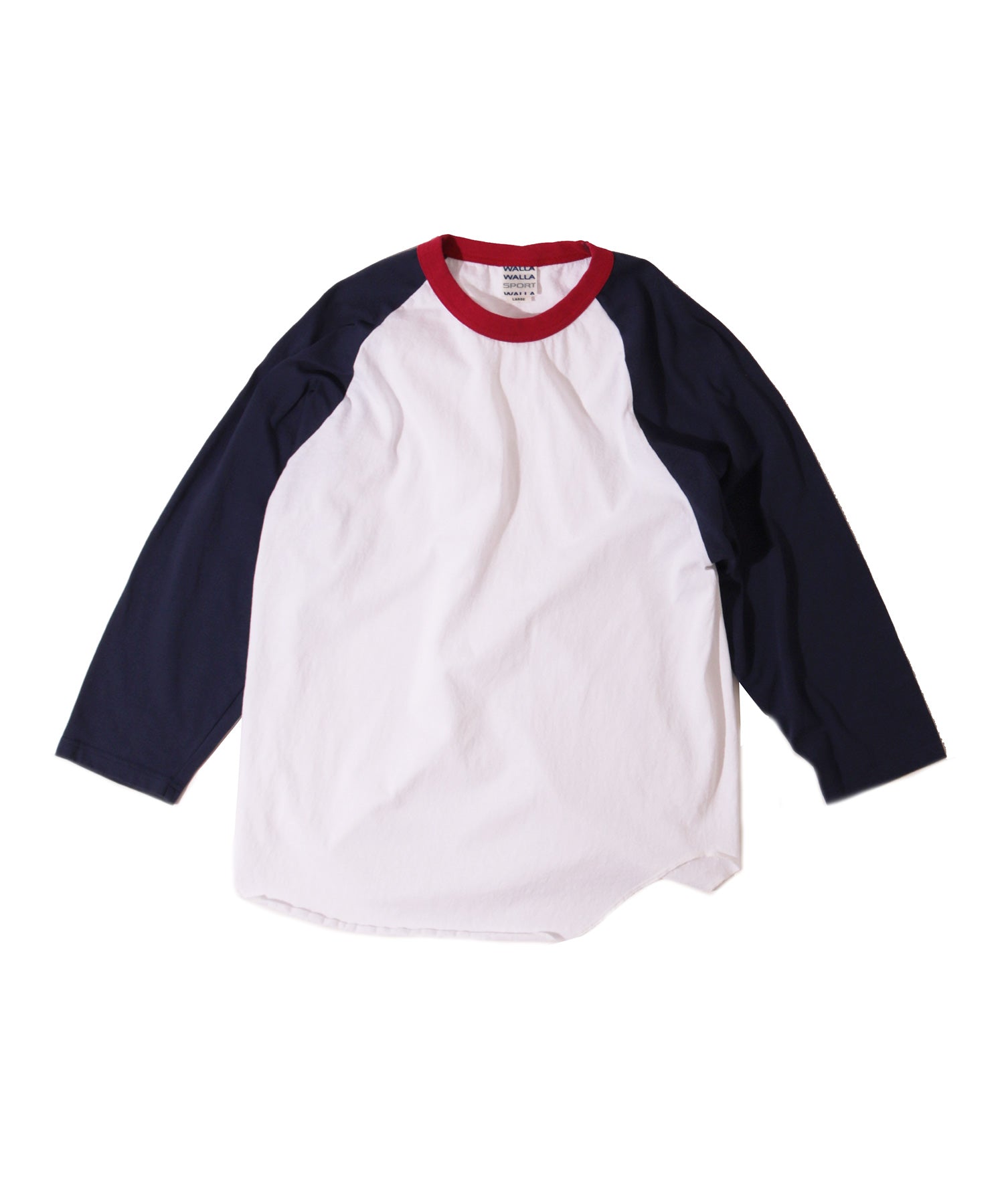 3/4 BASEBALL TEE 3-TONE - NAVY/CARDINAL