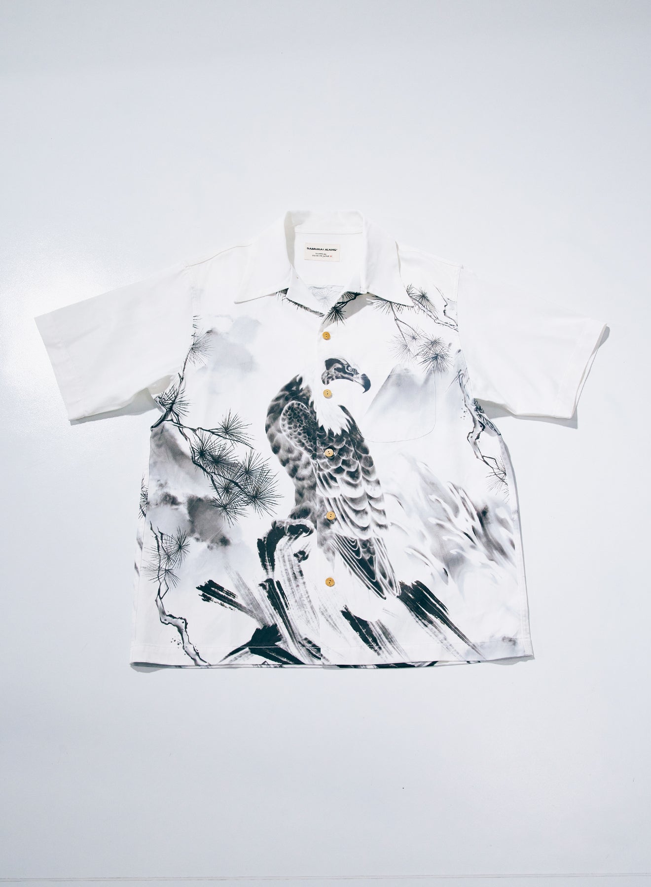 SSA26-01 (Ink Painted Aloha Shirt) - WHITE