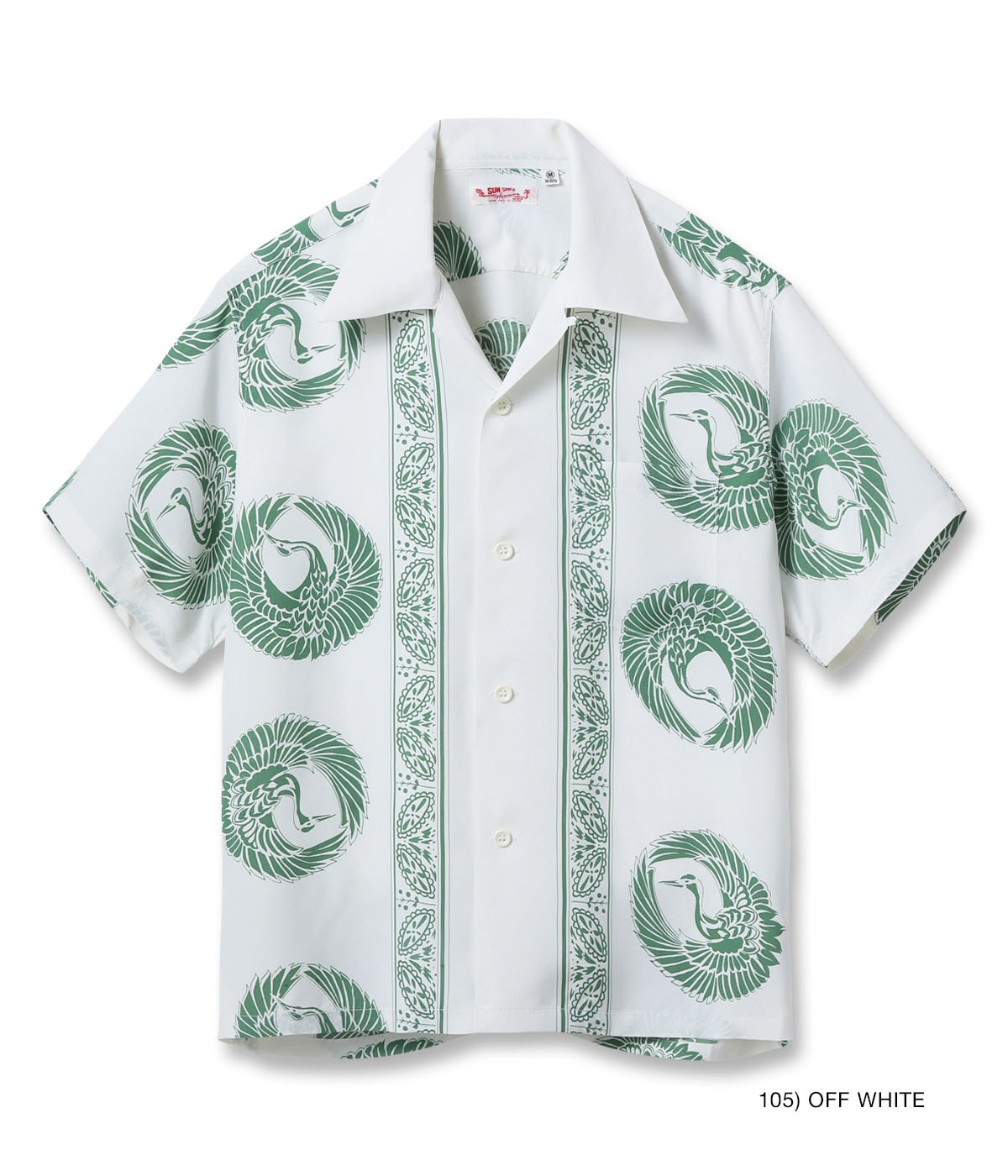 SS39629 RAYON HAWAIIAN SHIRT “ORIENTAL BORDER” - OFF WHITE