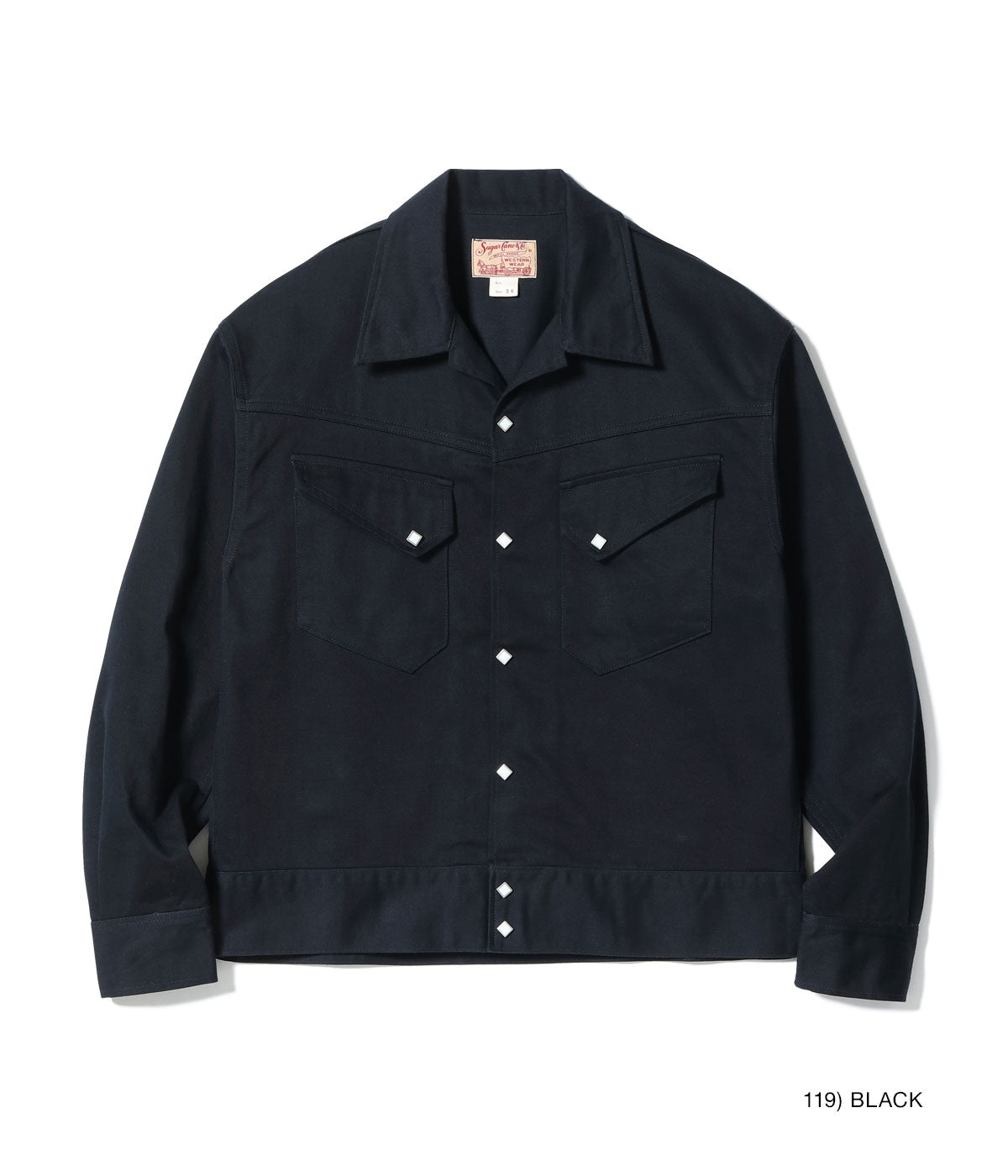 SC15906 NATIVE AMERICAN 10.5oz. SATIN WESTERN JACKET - BLACK