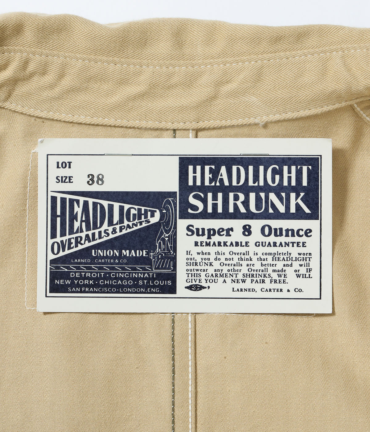 HD15908 HEADLIGHT 10oz. RANDOM HBT WORK COAT - WHEAT