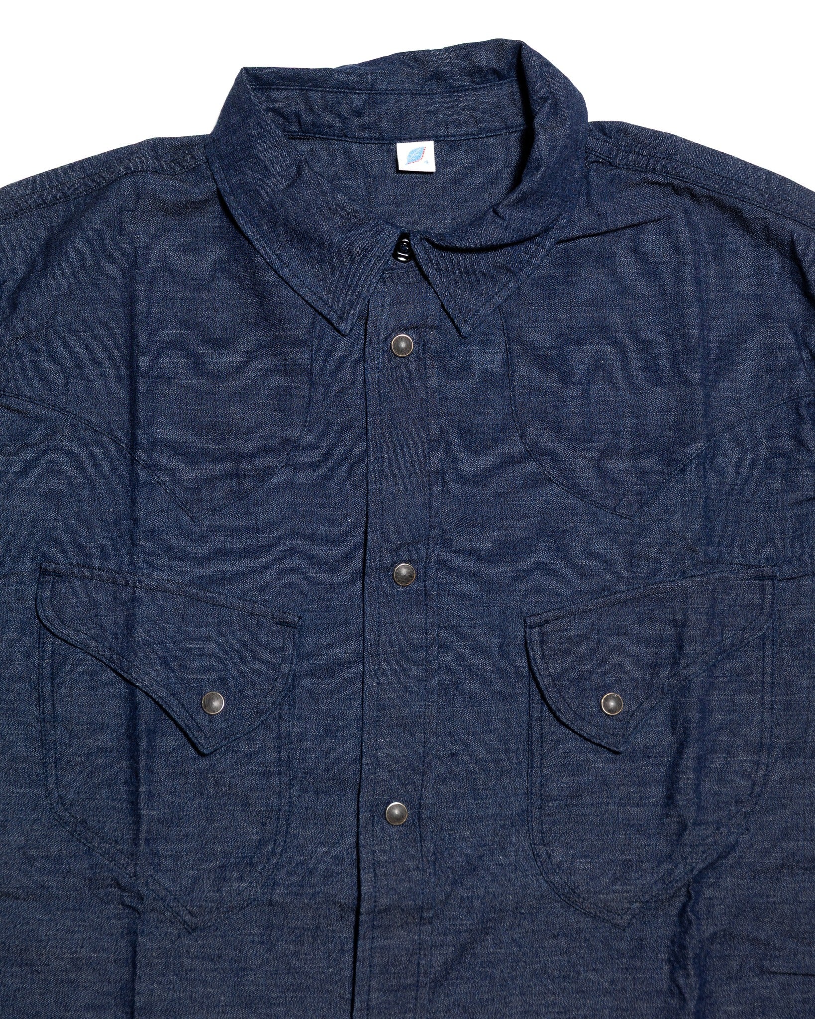 SS-2225-1 HEATHER CHAMBRAY CURVED POCKET SHIRT S/S - HEATHER INDIGO