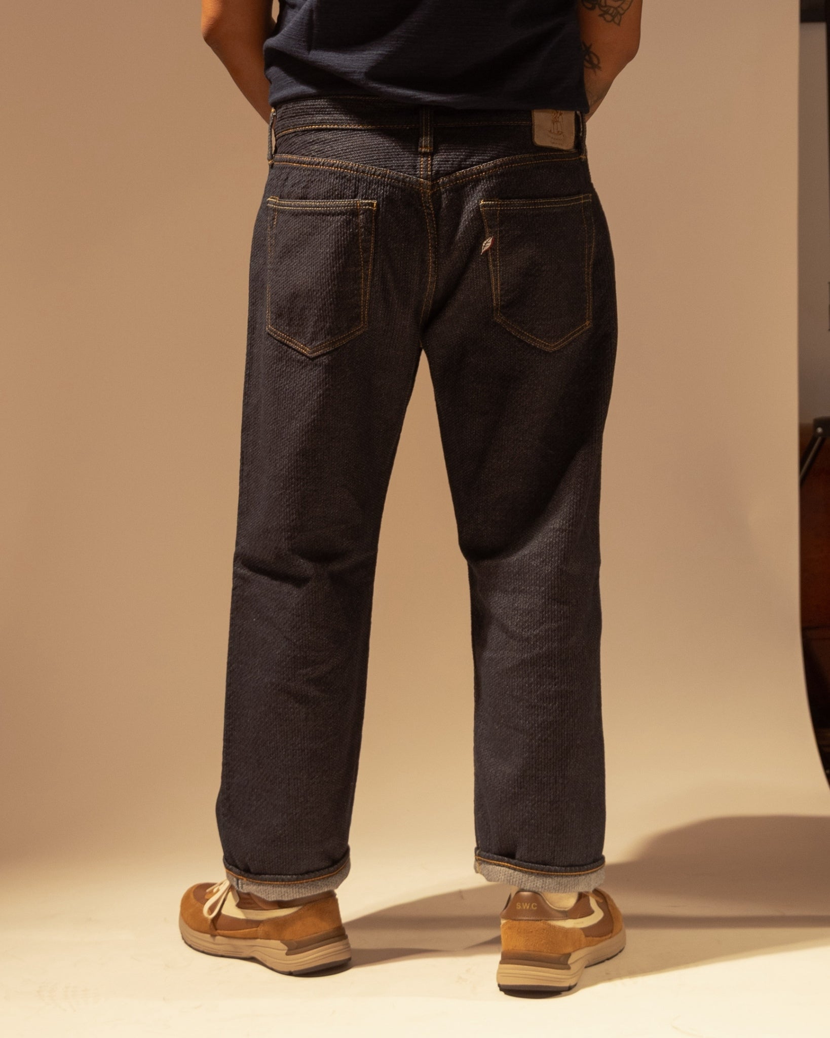 1170-1-ID SASHIKO PANTS LOOSE FIT - INDIGO X INDIGO