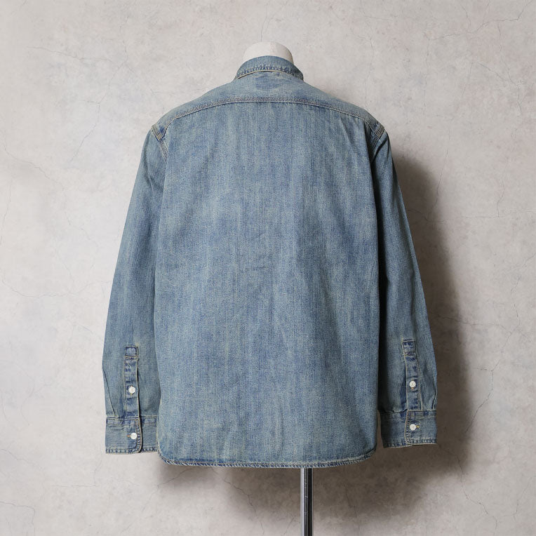 40511 USA COTTON DENIM WORK SHIRT - BLEACH