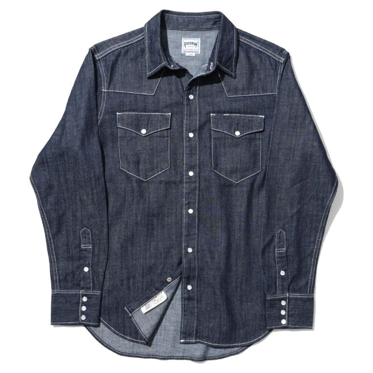 40695 USA COTTON DENIM WESTERN SHIRT - INDIGO