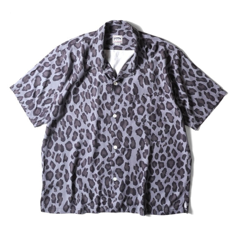 41195 ALOHA SHIRT (LEOPARD) - CHARCOAL