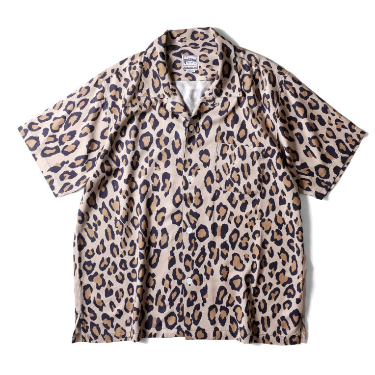 41195 ALOHA SHIRT (LEOPARD) - KHAKI