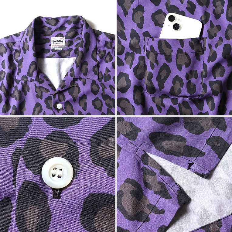 41195 ALOHA SHIRT (LEOPARD) - PURPLE