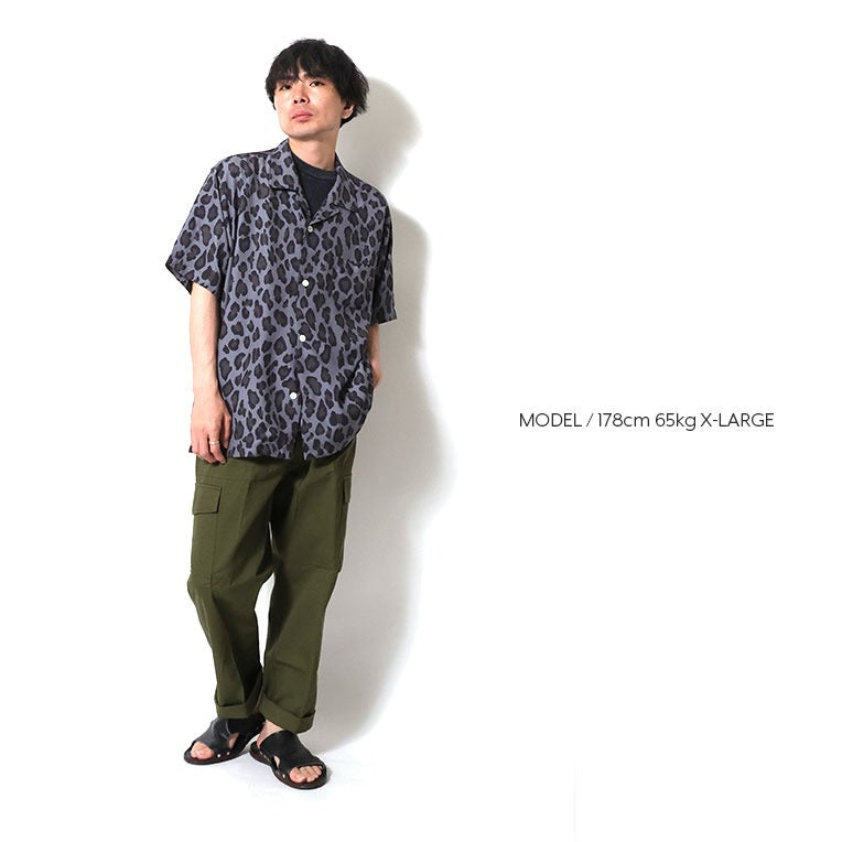 41195 ALOHA SHIRT (LEOPARD) - CHARCOAL