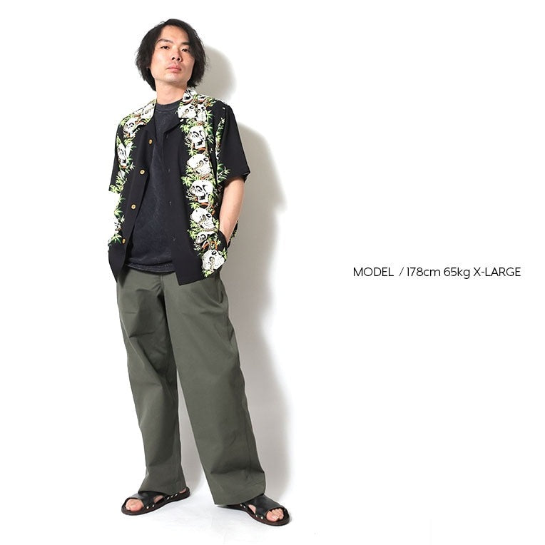 41201 ALOHA SHIRT (Skeleton) - BLACK