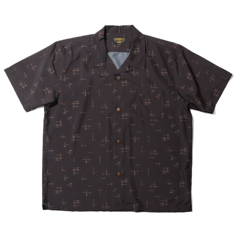 41236 POLYESTER ALOHA SHIRT (KASURI) - BROWN