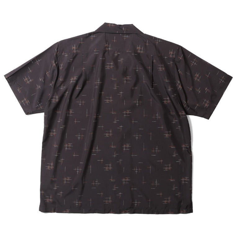 41236 POLYESTER ALOHA SHIRT (KASURI) - BROWN